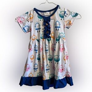 Little Girls Robot Knit Dress ~ Size 12-18 month / XSmall